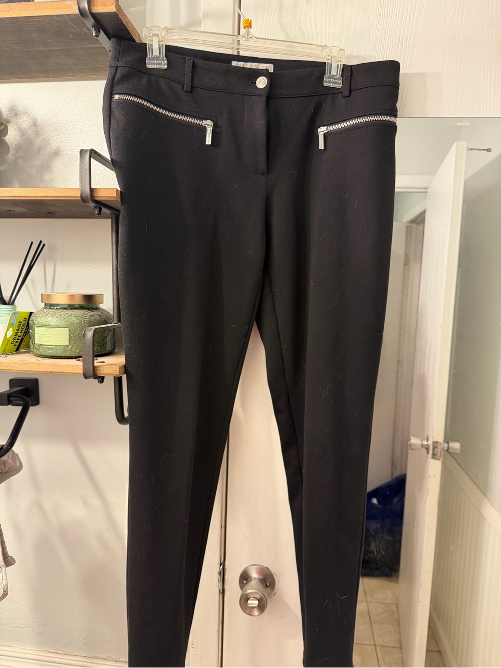 Michael Kors Black Zip-Pocket Ponte Skinny Pants
